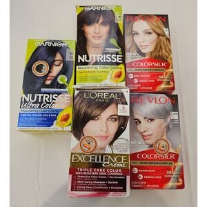Hair Color Bundle Garnier Nutrisse L'Oreal Excellence Revlon Colorsilk 5 Box Lot